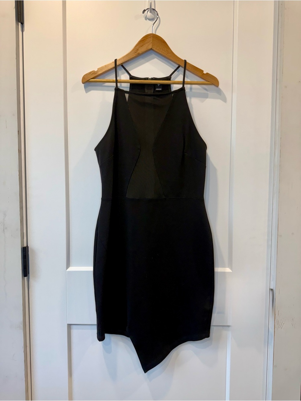 Windsor Black Asymmetrical Sheath Dress